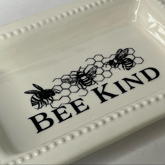 Ashland Ceramic Bee Kind‎ Trinket Tray Cream English Garden New Ring Desk Dish - Picture 5 of 8
